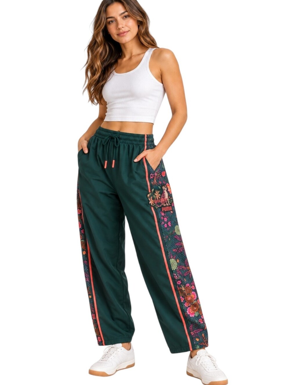 Puma x Liberty Track Pants Green Gables Floral Embroidered NWT XL